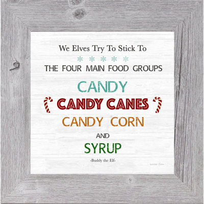 The Four Main Food Groups Candy Corn Candy Canes Candy and Syrup Sign Art