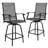 Corchado All-Weather PVC-Coated Polyester Swivel Patio Bar Height Stools with High Back and Armrests-1722881028