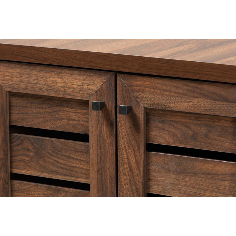 Armoire de rangement pour chaussures 8 paires, Noyer brun