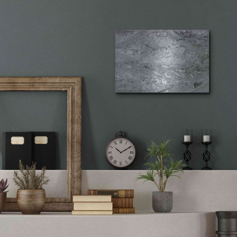 Red Barrel Studio® «Abstract in Grey II» par Cindy Jacobs, art mural en métal, H 12 po x l 16 po