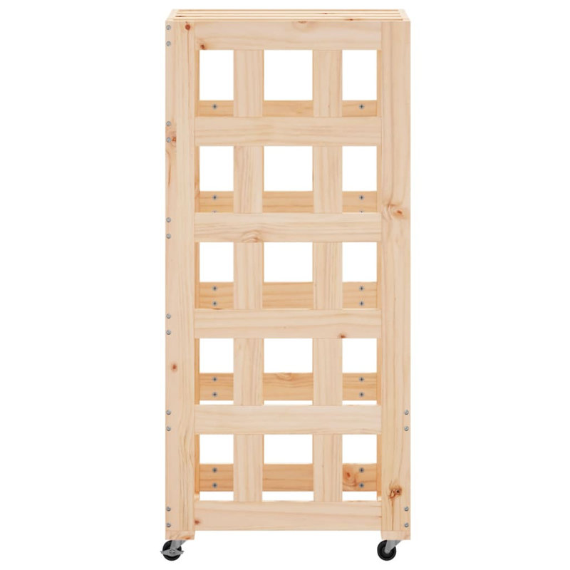Akos 40cm W Solid Wood Log Rack, Brown