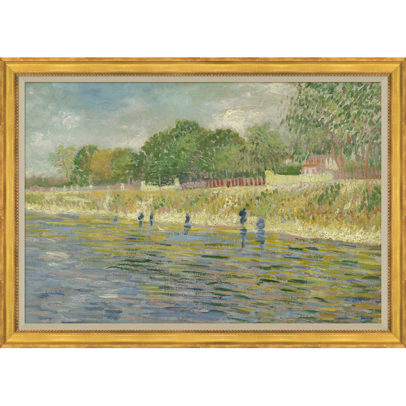 "Bank of the seine" par Vincent Van Gogh - Peinture sur toile à cadre unique