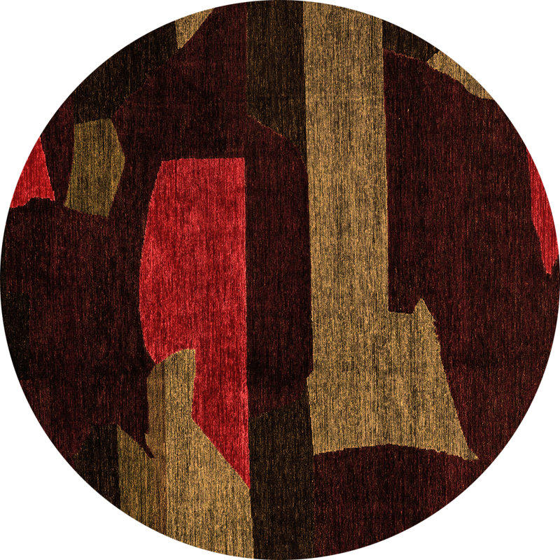Tapis oriental en laine / polyester tissé à la machine Riam, Rond 5 pi