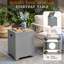 Table de foyer d'extérieur au propane de 44 po avec table d'appoint avec rangement pour réservoir, foyer extérieur de 50 000 BTU avec couvercle, pierres de lave et housse de pluie-509897074
