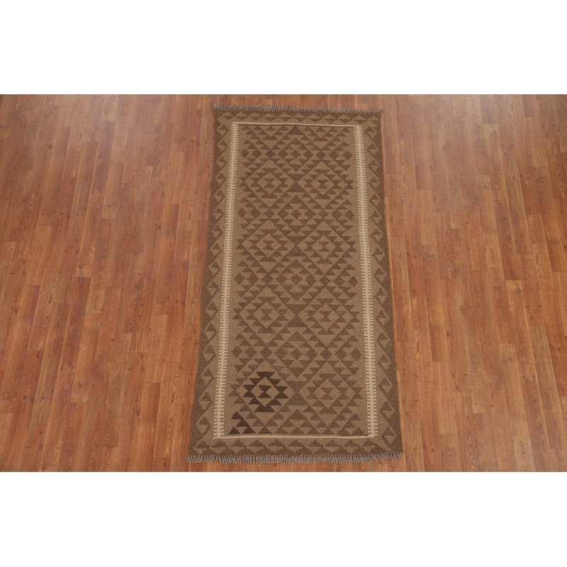 Tapis de couloir oriental géométrique Kilim 3 x 7