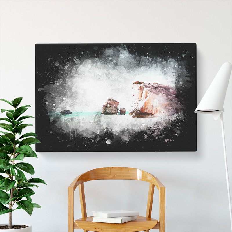 White Sand Beach In Cyprus - Wrapped Canvas Print, 35cm H x 50cm W x 3cm D