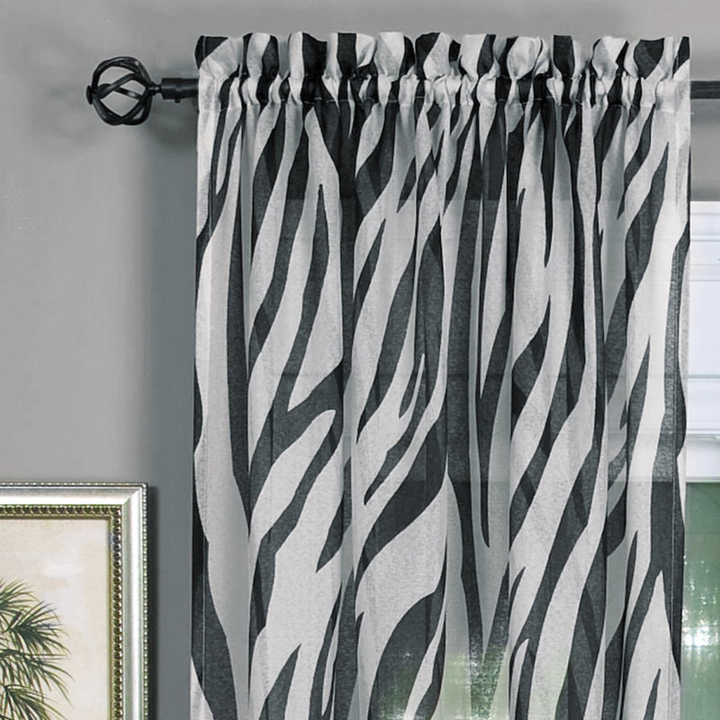 Anite Sheer Curtain Single Panel, 50" W x 84" L, Brown