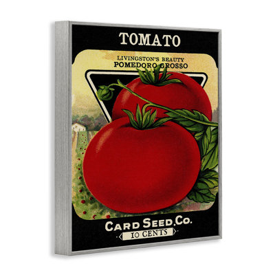Vintage Gardening Tomato Framed Giclee Art, design by Lil' Rue