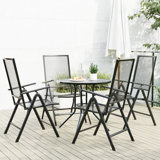 Gastonne 4 - Person Metal Patio Dining Set