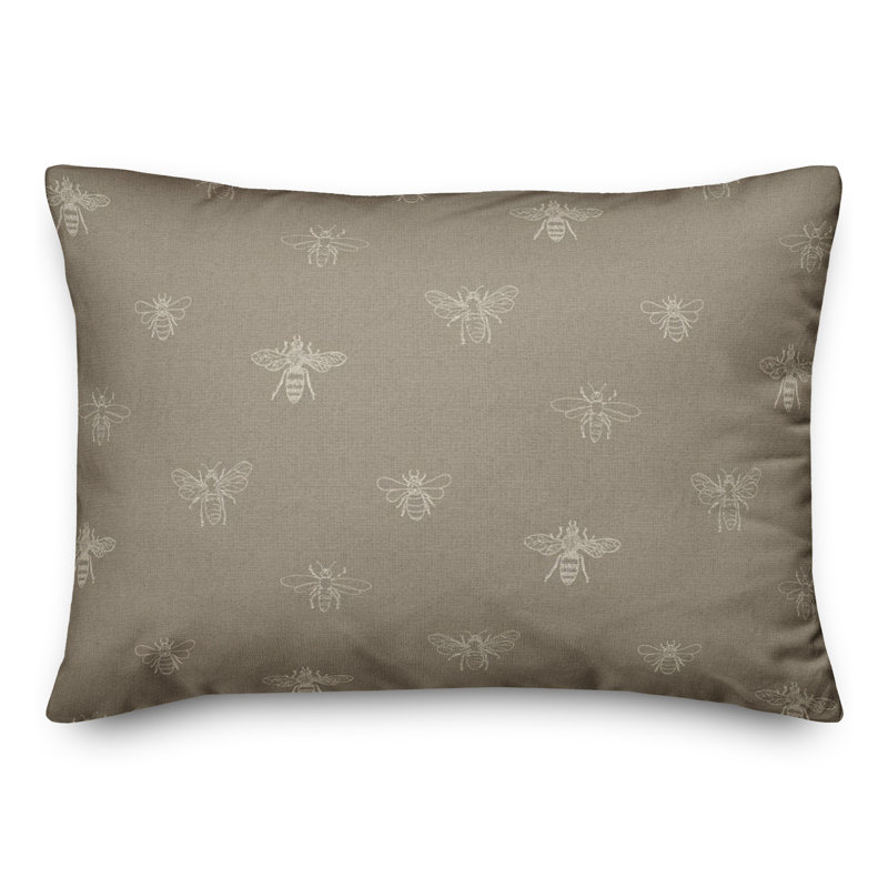 Polyester/Polyester Blend Lumbar Rectangular Pillow Cover & Insert, Tan