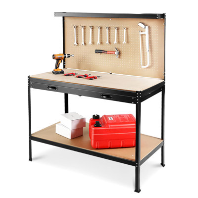 63" Workbench For Garage, Office, Workshop - 300Lbs Capacity With Drawers And Steel, Waterproof, Rust Home Prevention
