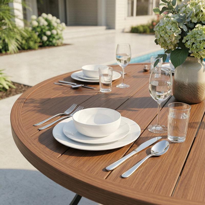 Ensemble repas pour 8 personnes, Noyer/brun