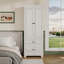 Armoire autoportante en lin avec deux tiroirs, armoire de salle de bain, armoire de rangement pour salle de bain avec tablette réglable
