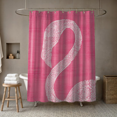 Rideau de douche simple flamant rose Rajesh