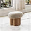 Tabouret en forme de champignon avec siège en laine d'agneau et tuyau en PVC plaqué, parfait pour le confort et la polyvalence-1239160025-1239160027