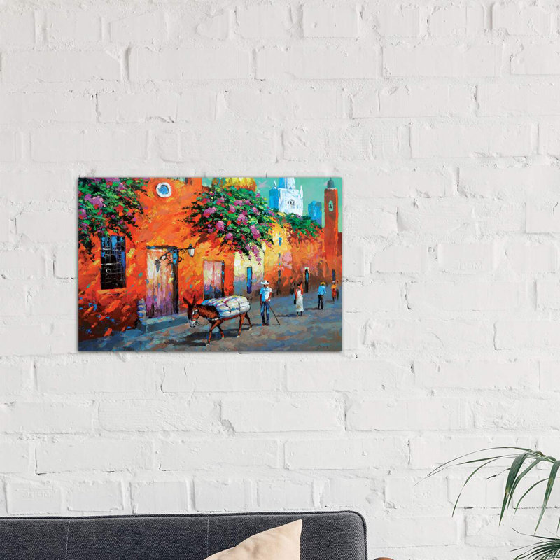 Mexican Caslle by Dmitry Spiros - Painting on Canvas, 66.04 cm H x 45.72 cm W x 1.91 cm D, No Frame