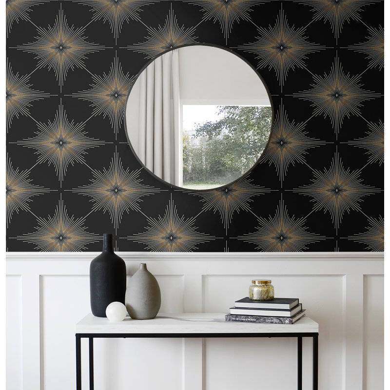 Rouleau de papier peint L 33 pi x l 20,9 po Priyah North Star, Ébène