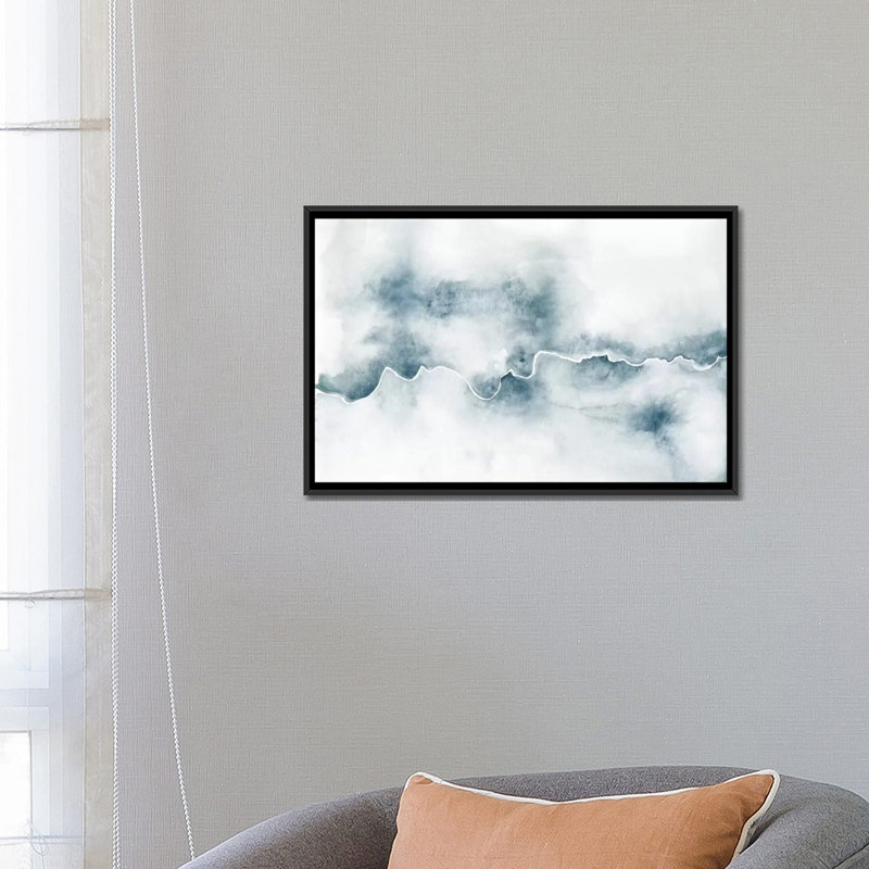 «Flow», impression sur toile tendue, Toile avec cadre noir, H 32 po x l 48 po x P 1,5 po, Pas de tapis