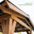 Backyard Discovery Granada 10' x 9' Cedar Wood Outdoor BBQ Grill Gazebo with Hardtop Galvanized Steel Roof and Bar Tops