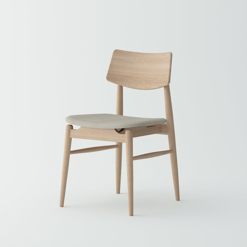 Ensemble de 2 chaises de salle à manger Isabella Mid-Century Kenjanae, 8, Beige, Naturel