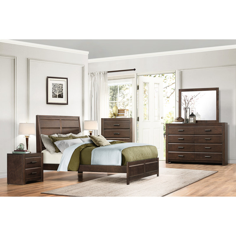 double pour la chambre à coucher, cadre de chambre à coucher contemporain en bois, Grand lit