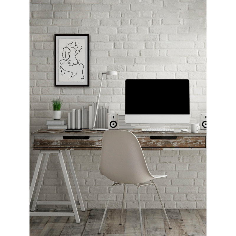 Inseparable II - Single Picture Frame Print, 46cm H x 30cm W x 4cm D, Black Framed Deckled Edge