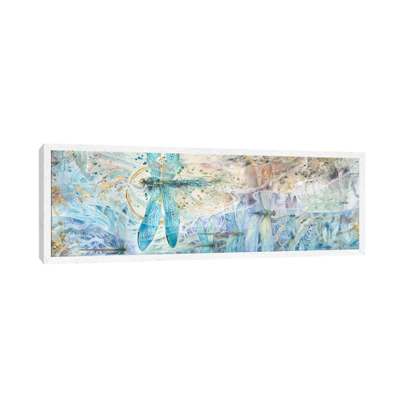 Against The Flow by Stephanie Law - Panoramic Painting on Canvas, 152.4 cm H x 50.8 cm W, White Framed