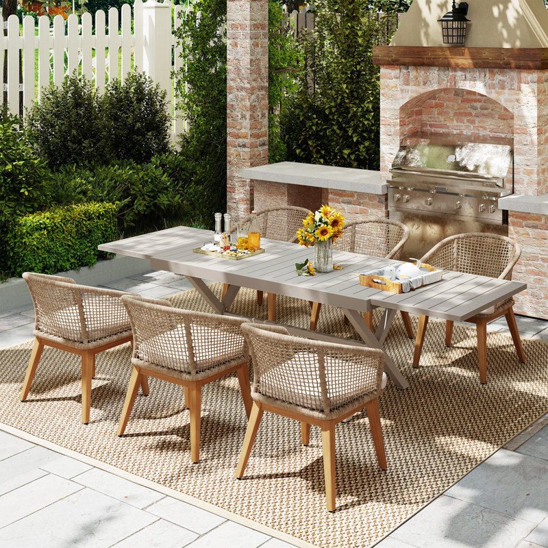 7- Piece Outdoor Dining Set With Extendable Table
