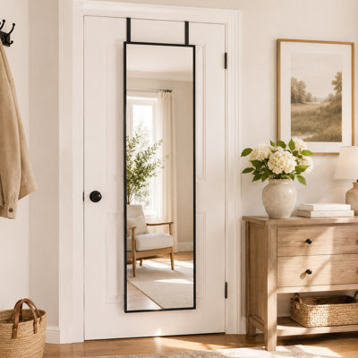 Miroir pleine grandeur avec support et cadre en aluminium