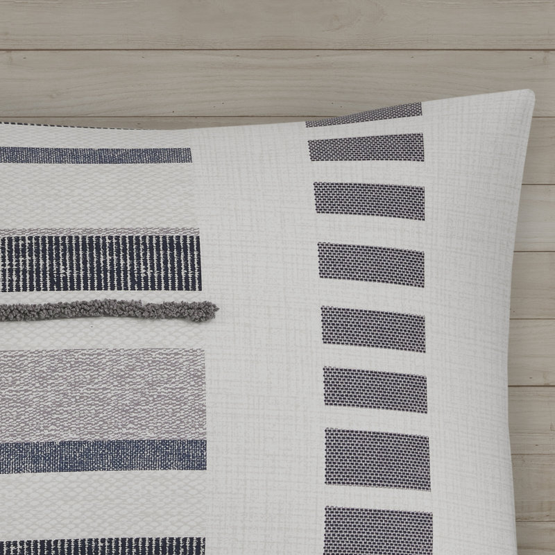 Gray and Navy King Cotton Down Alternative Comforter Set