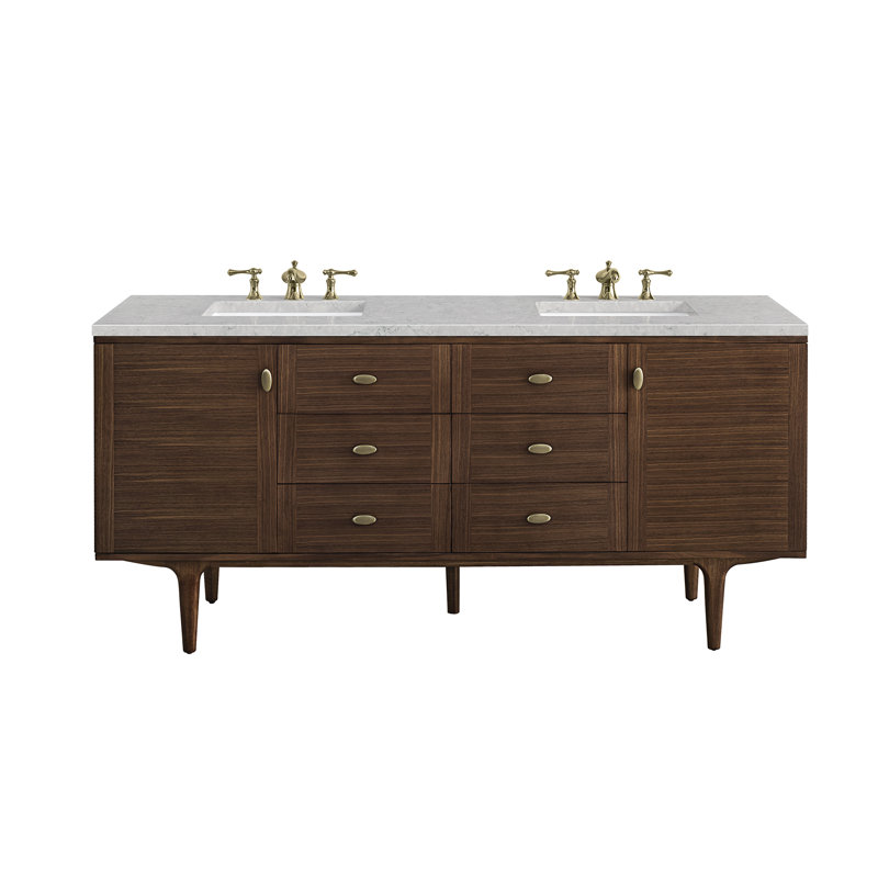 Amberly 72'' W Double Vanity, Eternal Jasmine Pearl, 8" Widespread