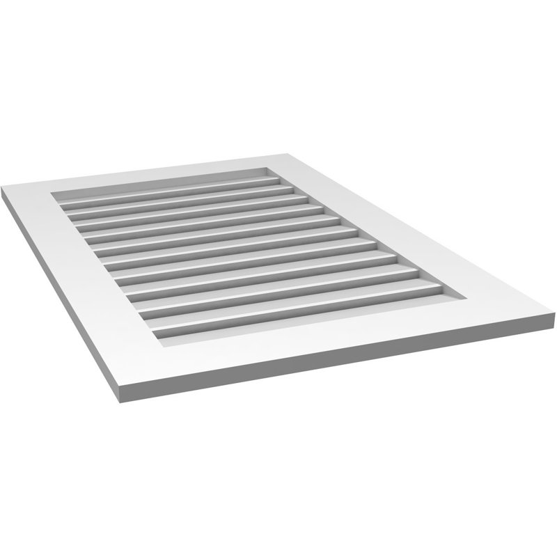 Évent à pignon fonctionnel en uréthane rectangulaire à fixation en surface, brun clair apprêté, H 38 po x l 26 po x P 1 po