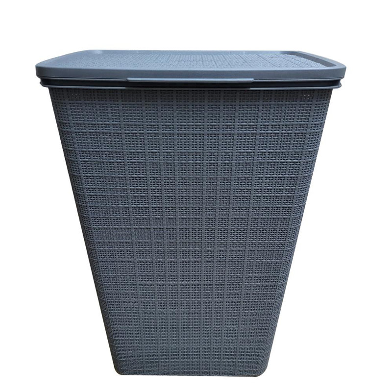 Panier à linge en plastique avec poignées, Gris