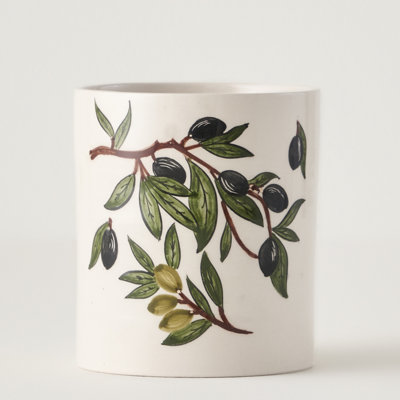 Porte-ustensiles olive en céramique