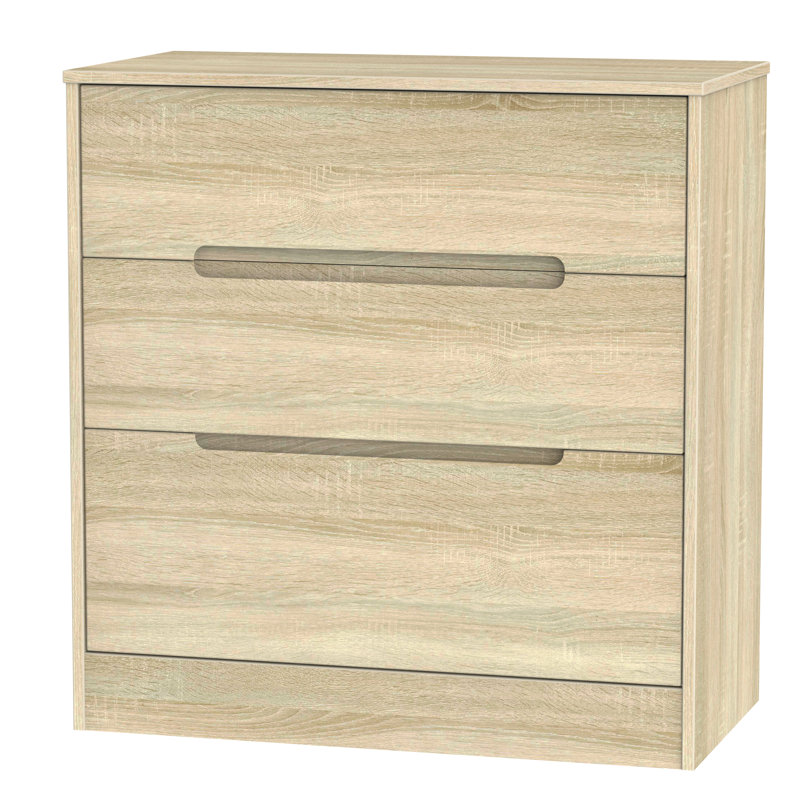 Fully Assembled Vernon 3 Drawer Chest, Bardolino Oak/Bardolino Oak