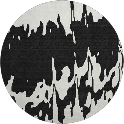 Premium Machine Washable Prisco Black Rug