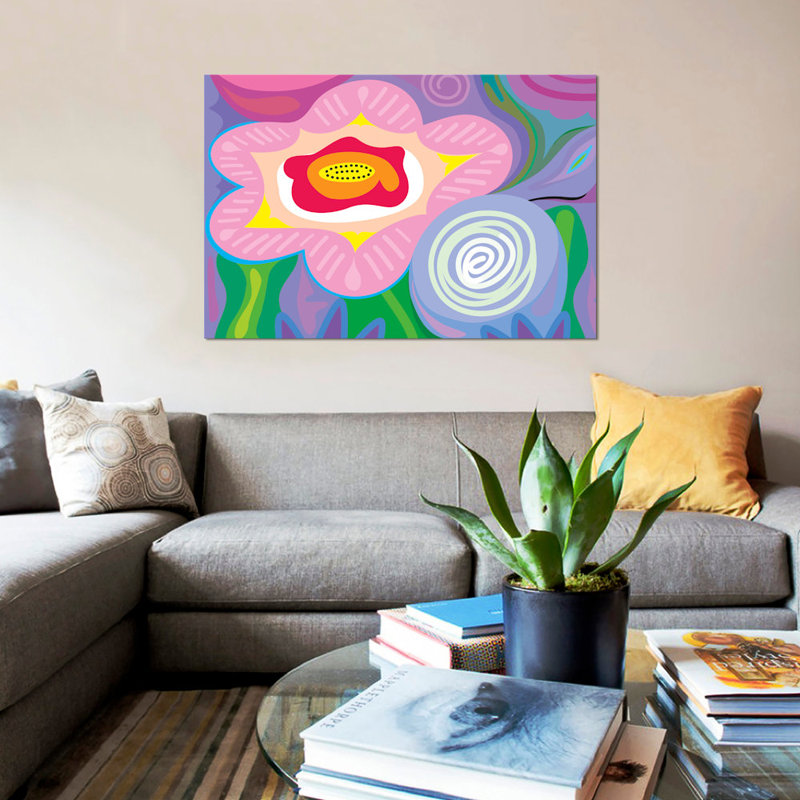 « april florales », reproduction sur toile, H 26 po x l 40 po x P 1,5 po, Pas de tapis, Toile tendue