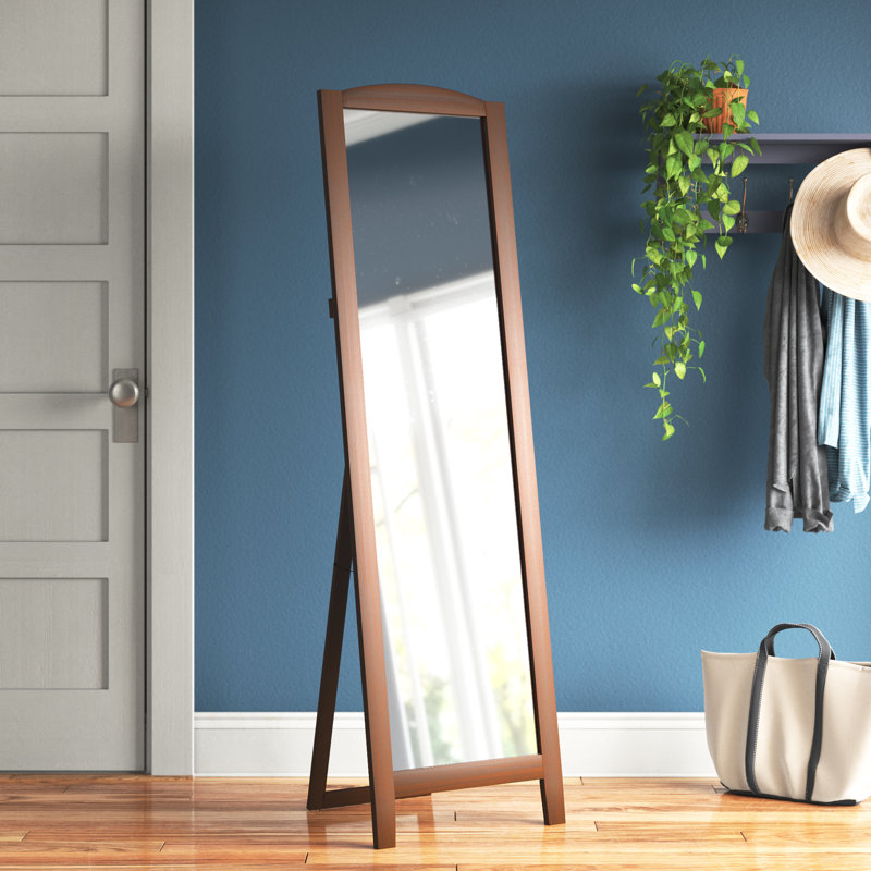 Wood Arch Floor Mirror, Cherry