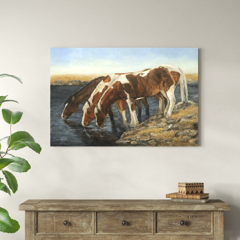 Tres Caballos, H 32 po x l 48 po x P 1,25 po