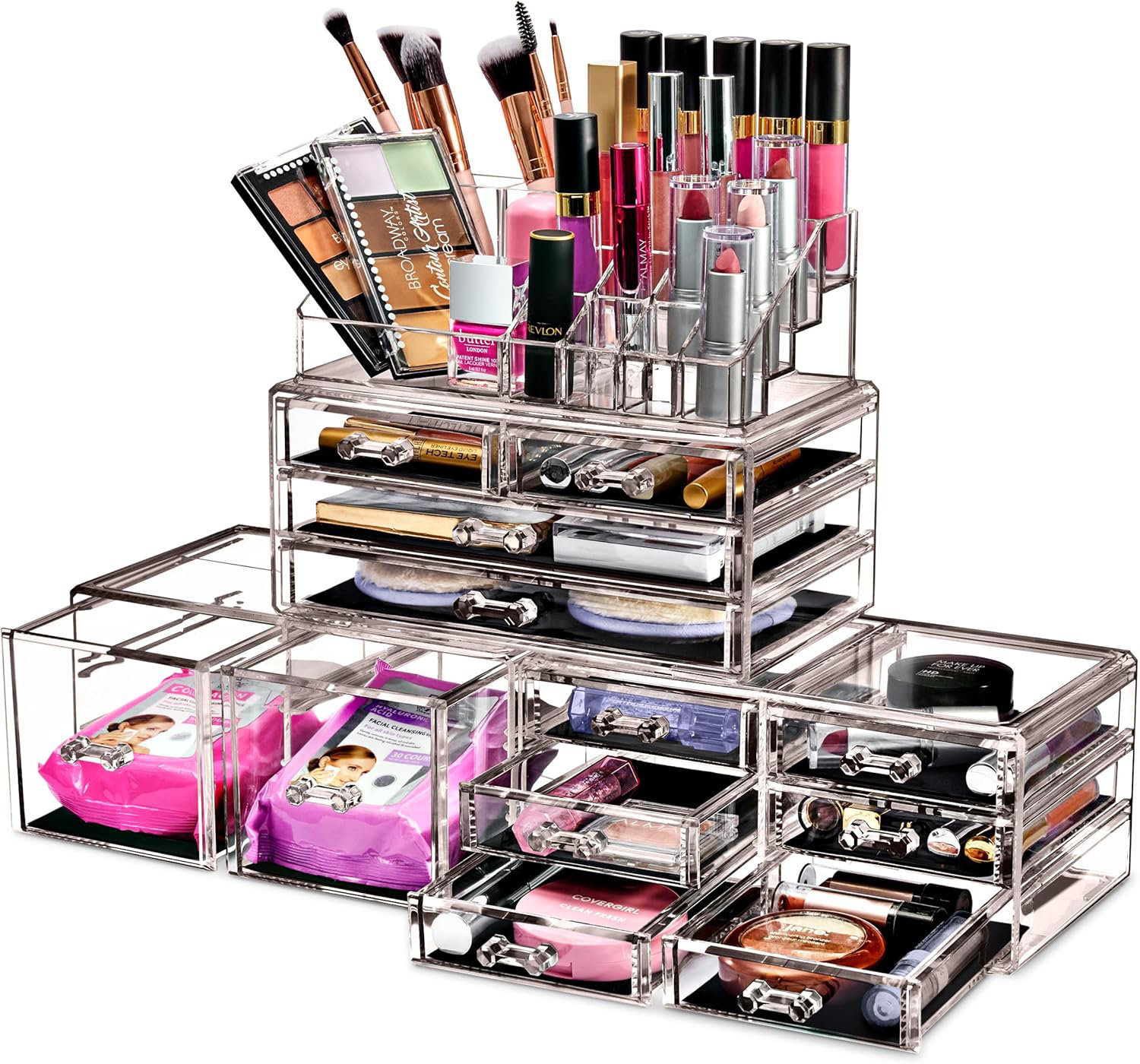 Hokku Designs Stackable Makeup Organizer With 12 Drawers - Cosmetic ...