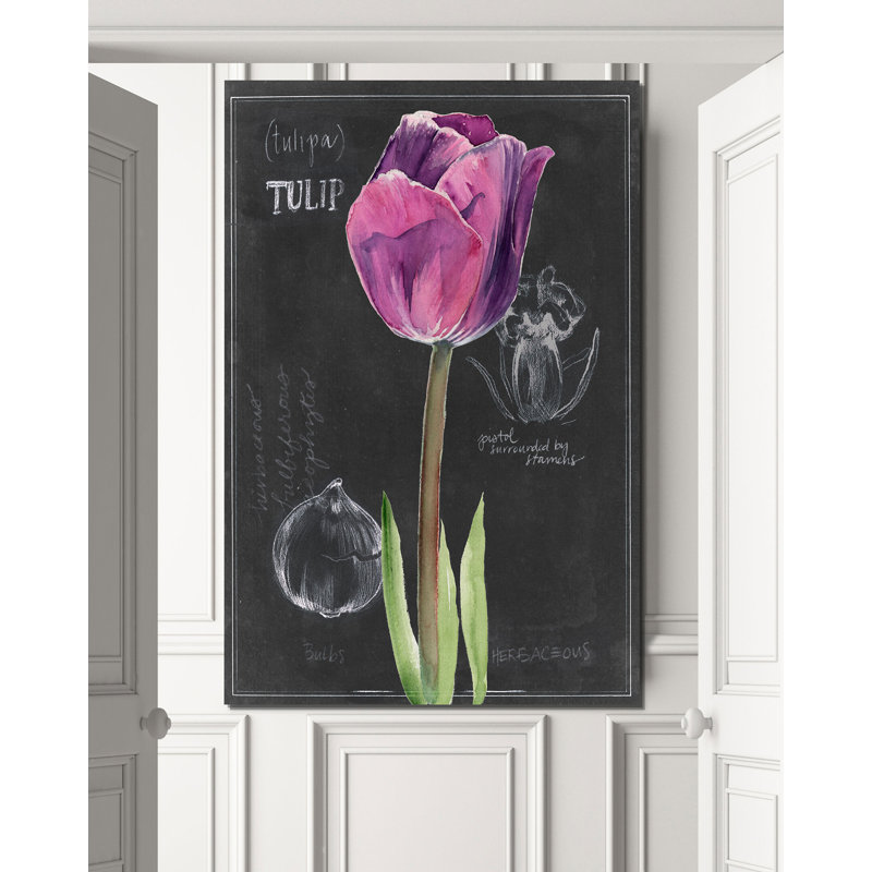 «Chalkboard Flower IV», reproduction, H 48 po x l 32 po x P 1,5 po, Toile tendue