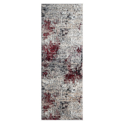 Vladya Black/Red Abstract Area Rug