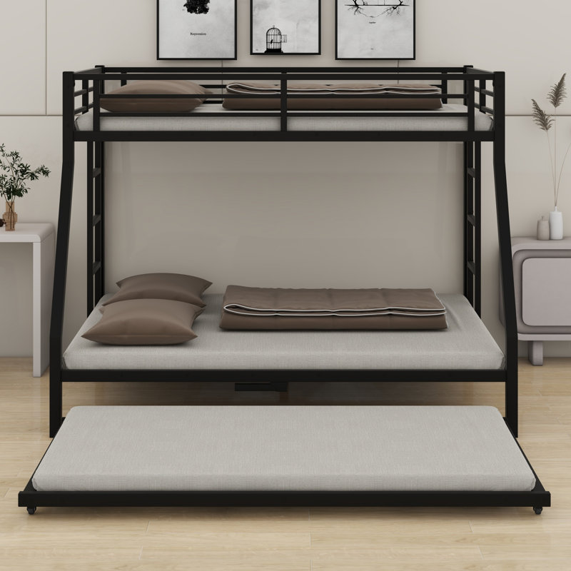 Lit superposé en métal de style industriel avec lit gigogne et lit superposé durable avec échelle