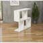 Table de bout | Élégant fauteuil minimaliste élégant à 4 tablettes ouvertes gris ardoise 23 pouces | Bois aggloméré | Conception compacte