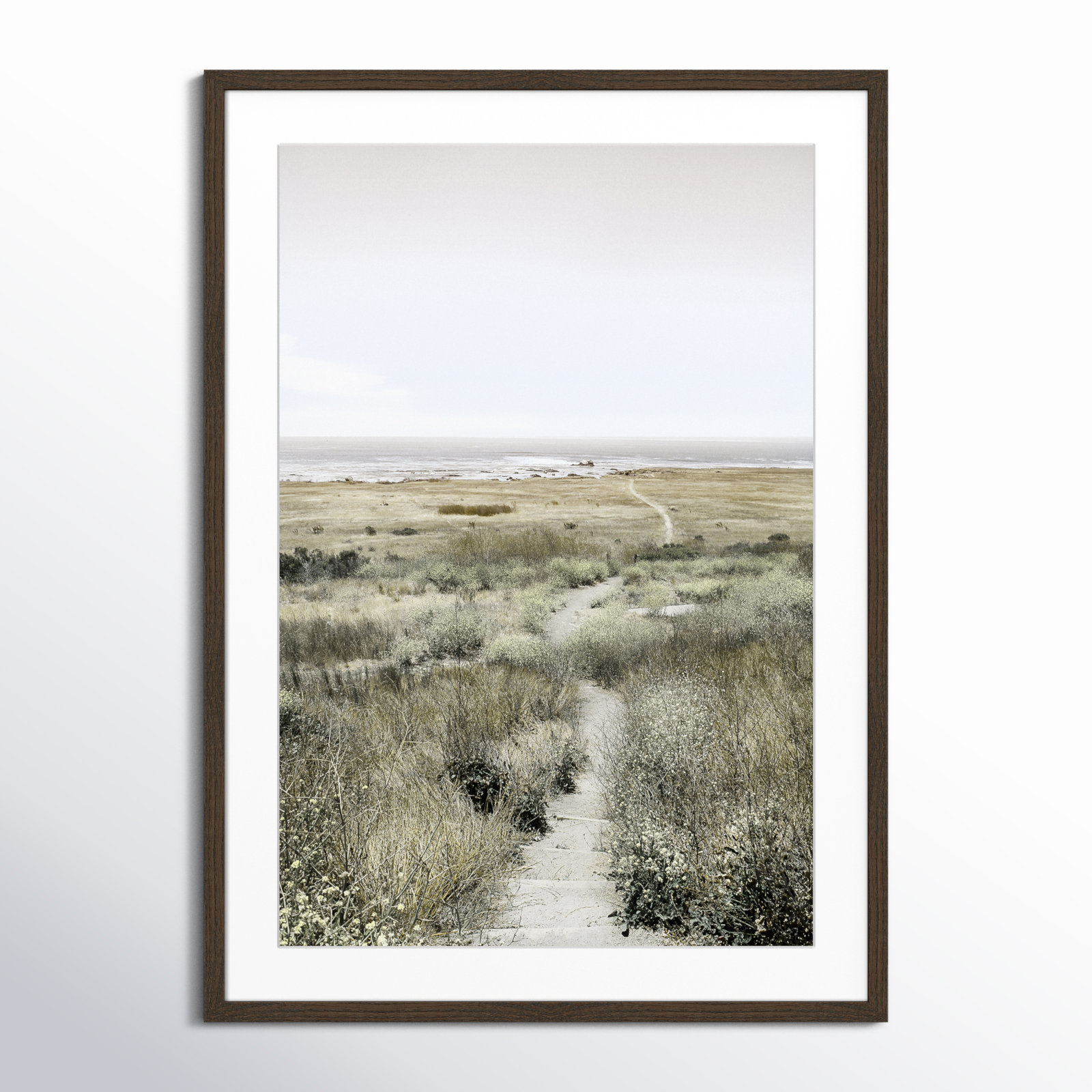 Toscani "Footpath to Paradise" Print, 25.5 W x 35.5 H x 0.75 D, Walnut Wood Grain
