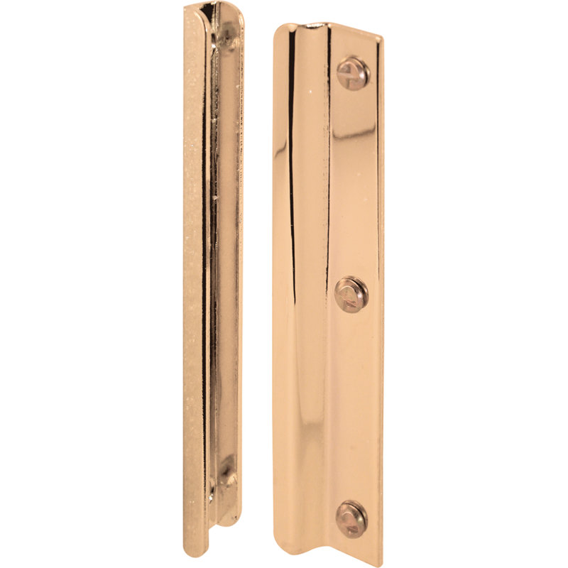 6 in. Bright Brass, Steel Constructed Latch Shield, For Swing-In Doors (Single Pack)