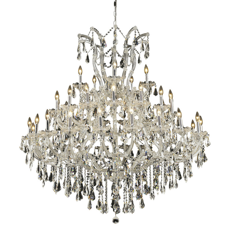 Yarmouth 41 - Light Tiered Chandelier, Chrome / Crystal (Clear) / Royal Cut