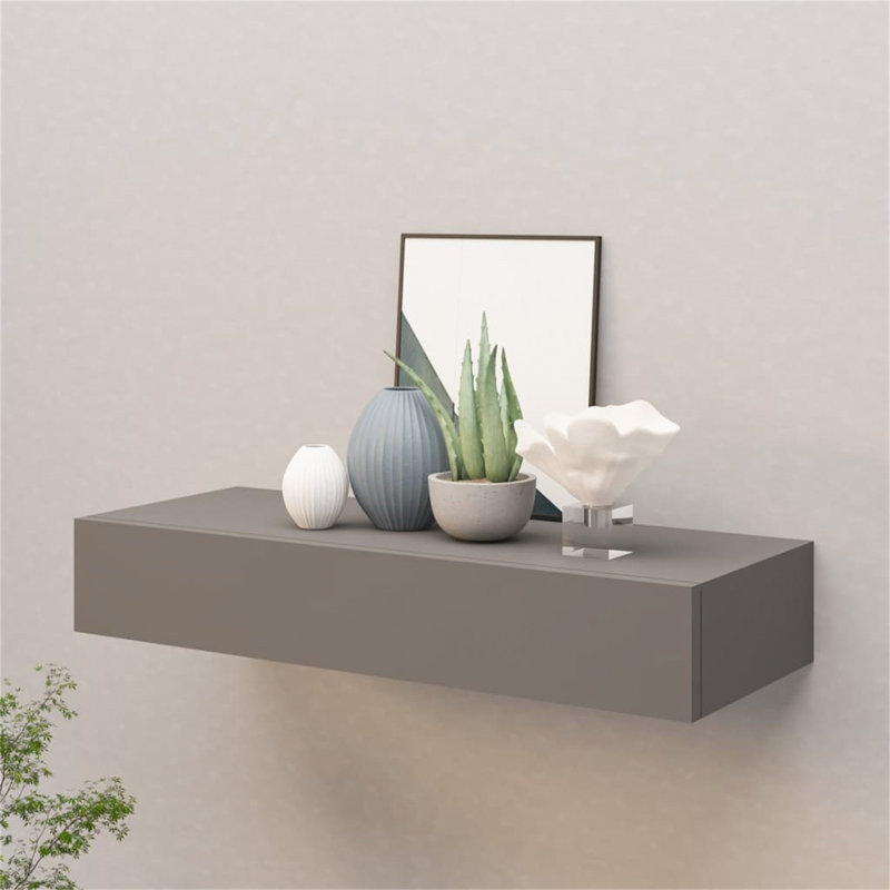 Broadwell with Drawer, 10 cm H x 60 cm W x 23.5 cm D, Grey