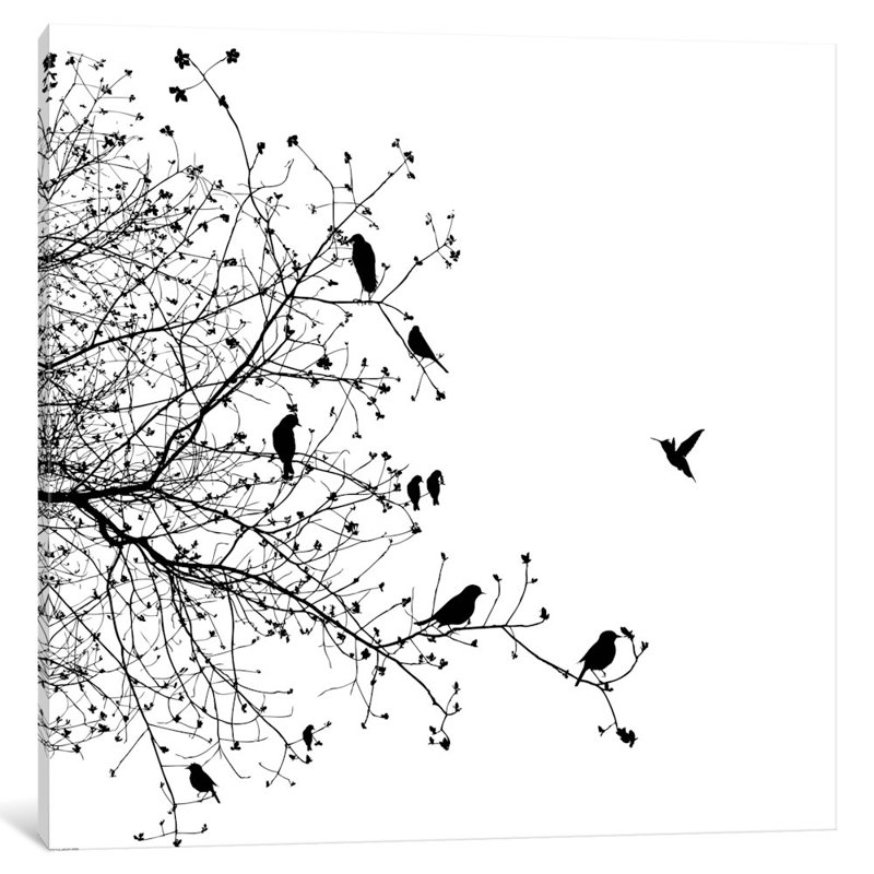 «Birds I», impression sur toile, H 12 po x l 12 po x p 1,5 po, Toile tendue, Pas de tapis