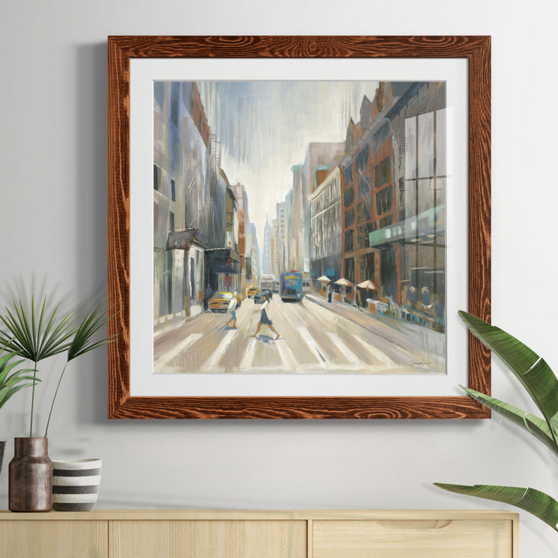 City View - Reproduction d'art sur papier encadrée, H 35,5 po x l 35,5 po x P 1,5 po, Papier érable
